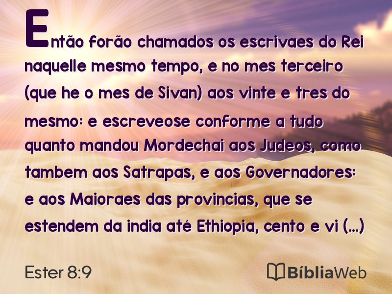 Ester 8:9 em imagem para compartilhar