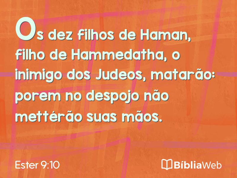 Ester 9:10 em imagem para compartilhar