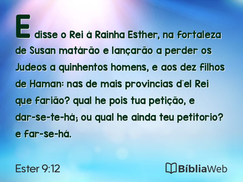 Ester 9:12 em imagem para compartilhar