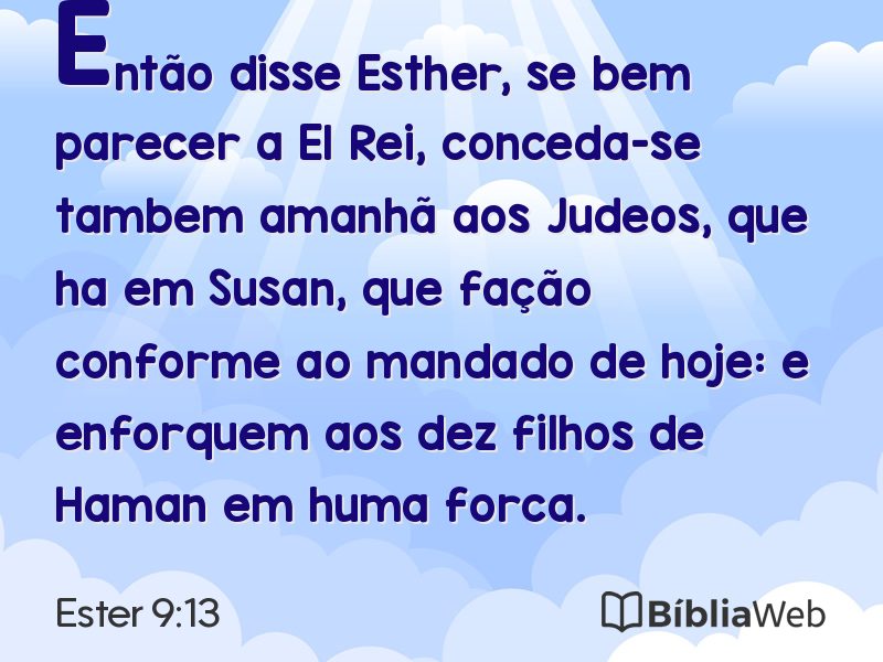 Ester 9:13 em imagem para compartilhar