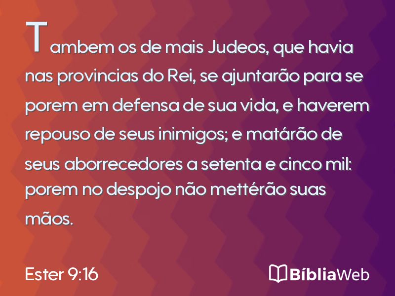 Ester 9:16 em imagem para compartilhar