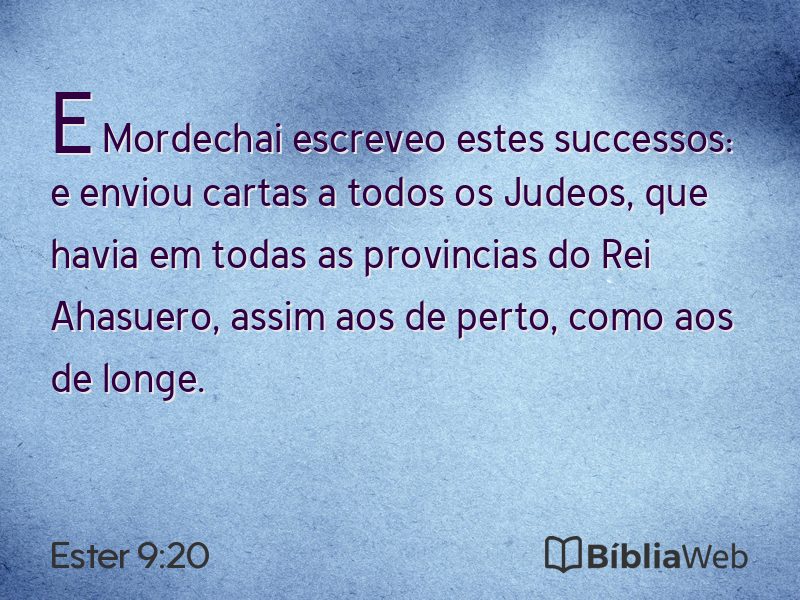 Ester 9:20 em imagem para compartilhar