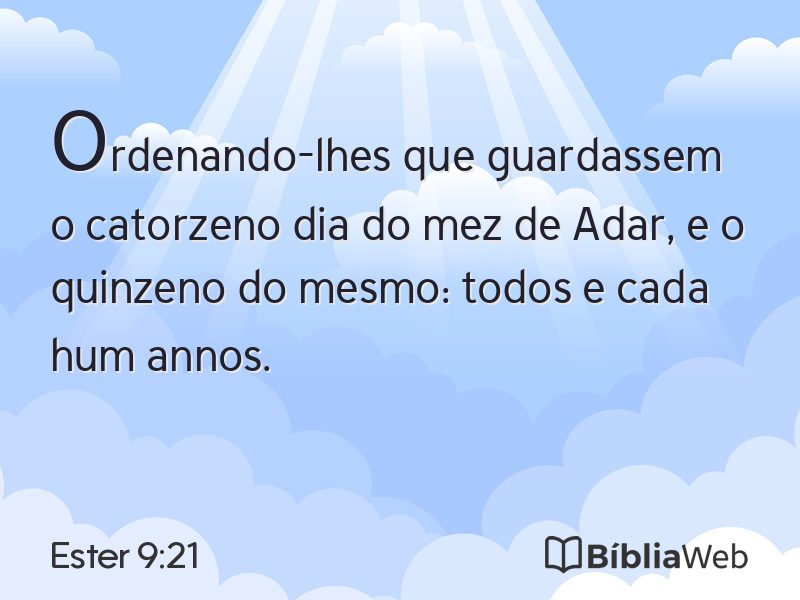 Ester 9:21 em imagem para compartilhar