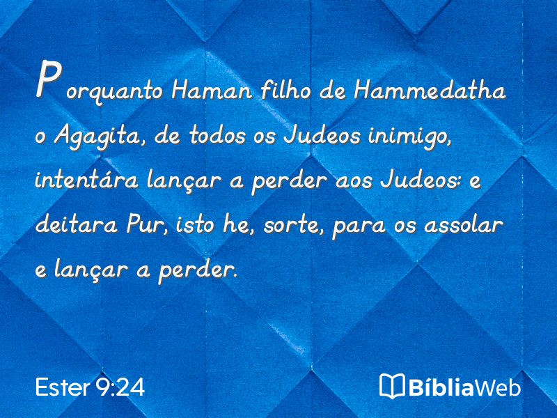 Ester 9:24 em imagem para compartilhar