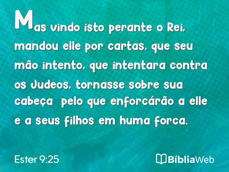 Ester 9:25 em imagem para compartilhar