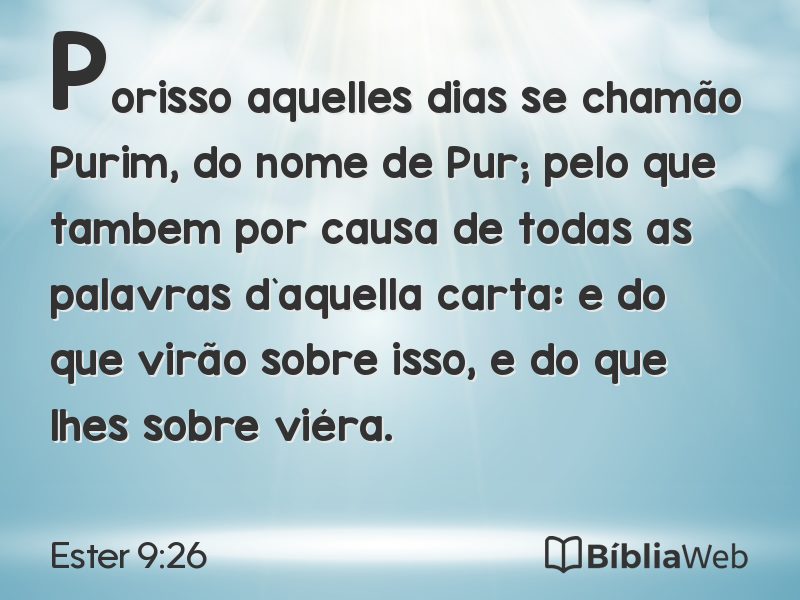 Ester 9:26 em imagem para compartilhar