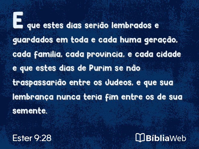 Ester 9:28 em imagem para compartilhar
