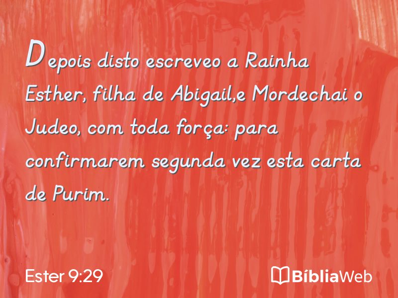 Ester 9:29 em imagem para compartilhar