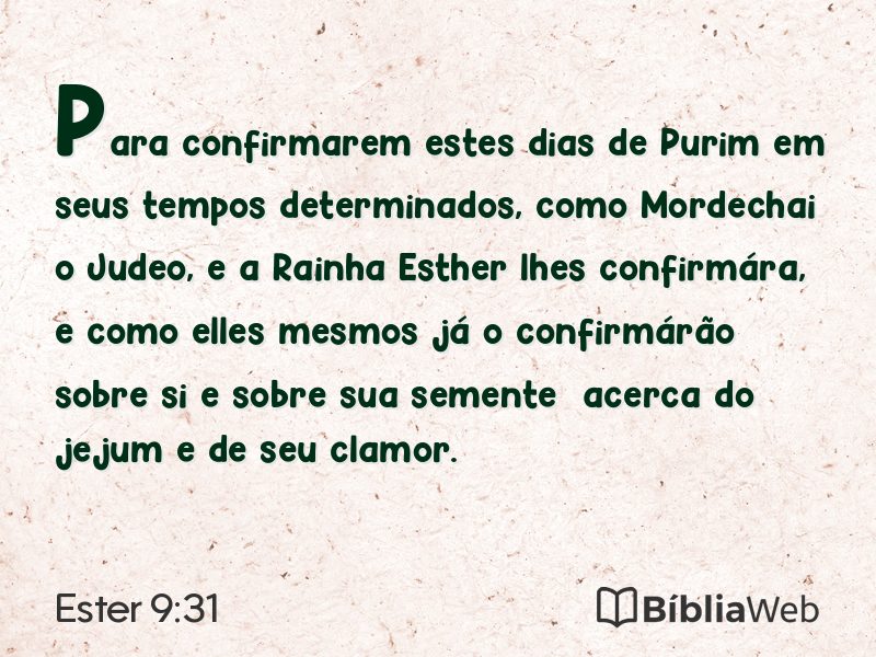Ester 9:31 em imagem para compartilhar