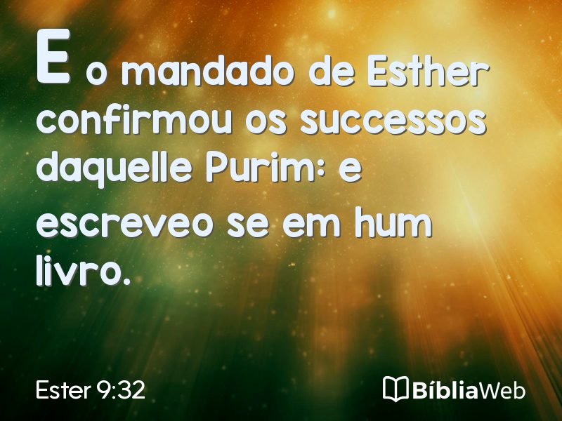 Ester 9:32 em imagem para compartilhar