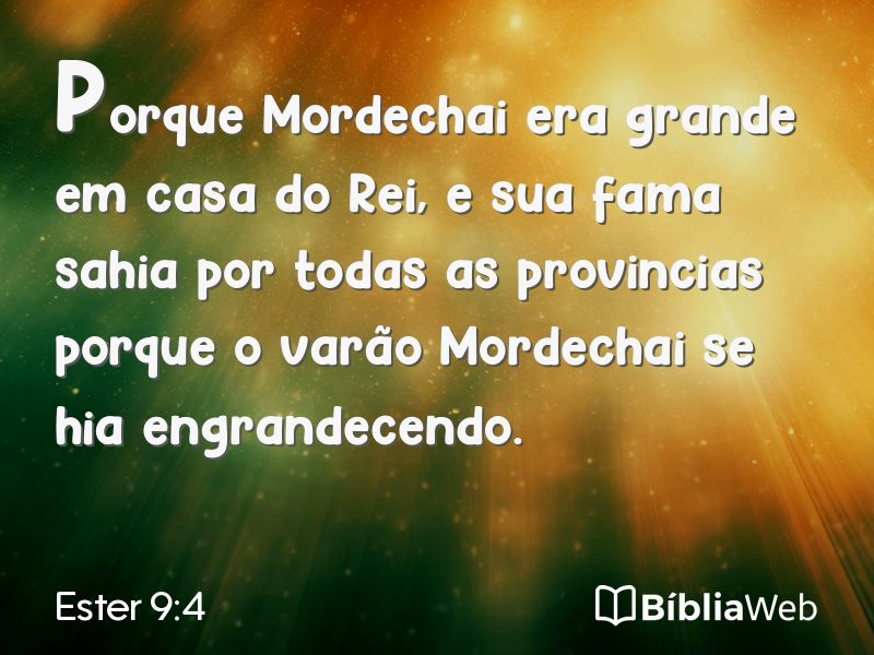Ester 9:4 em imagem para compartilhar