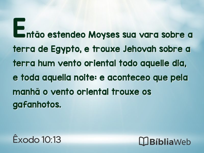 Êxodo 10:13 em imagem para compartilhar