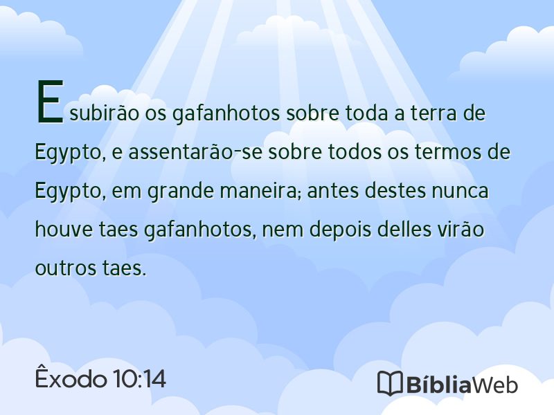 Êxodo 10:14 em imagem para compartilhar