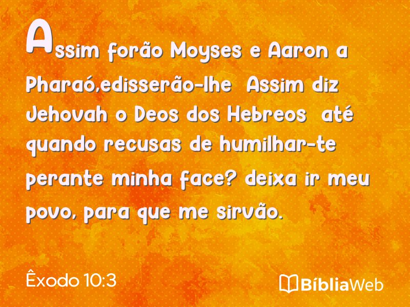 Êxodo 10:3 em imagem para compartilhar