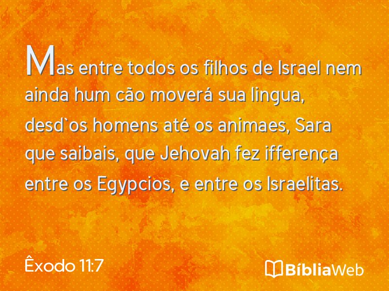 Êxodo 11:7 em imagem para compartilhar
