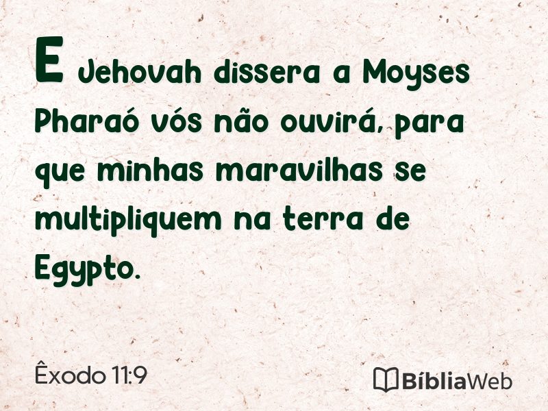 Êxodo 11:9 em imagem para compartilhar