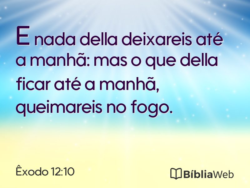 Êxodo 12:10 em imagem para compartilhar