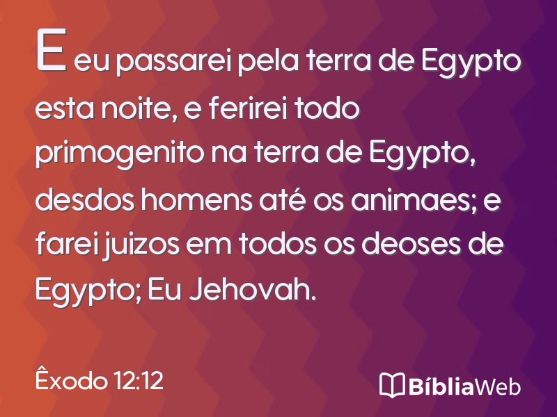 Êxodo 12:12 em imagem para compartilhar
