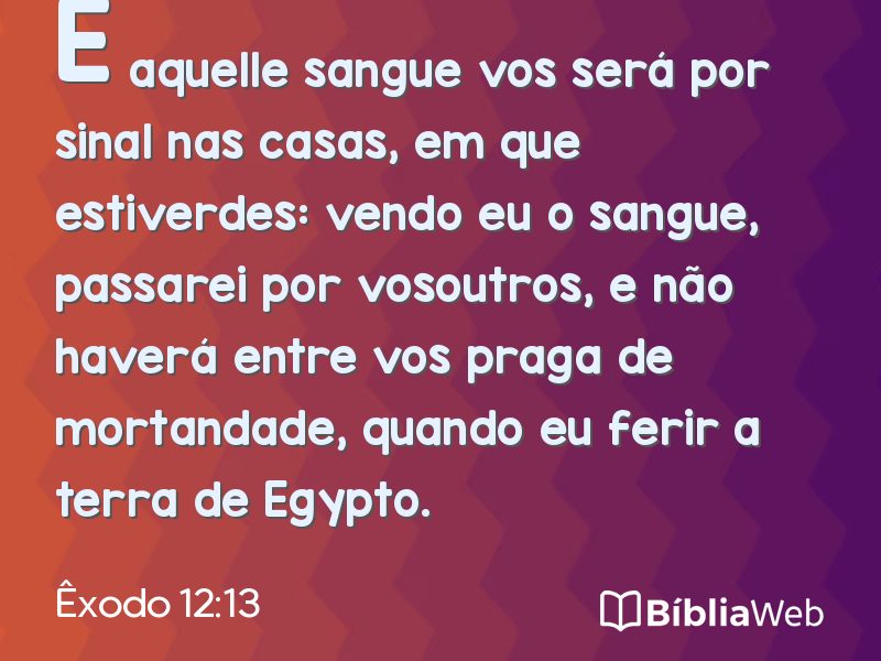 Êxodo 12:13 em imagem para compartilhar