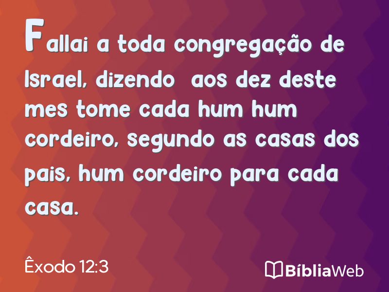 Êxodo 12:3 em imagem para compartilhar