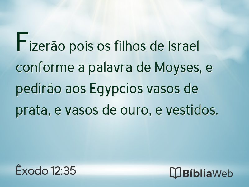 Êxodo 12:35 em imagem para compartilhar