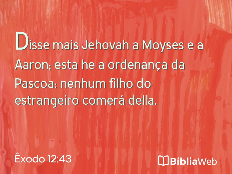 Êxodo 12:43 em imagem para compartilhar