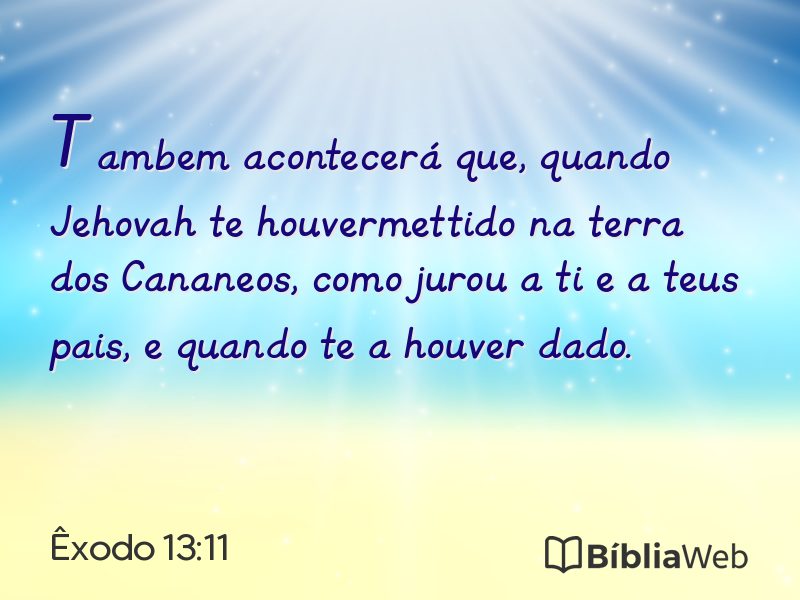 Êxodo 13:11 em imagem para compartilhar