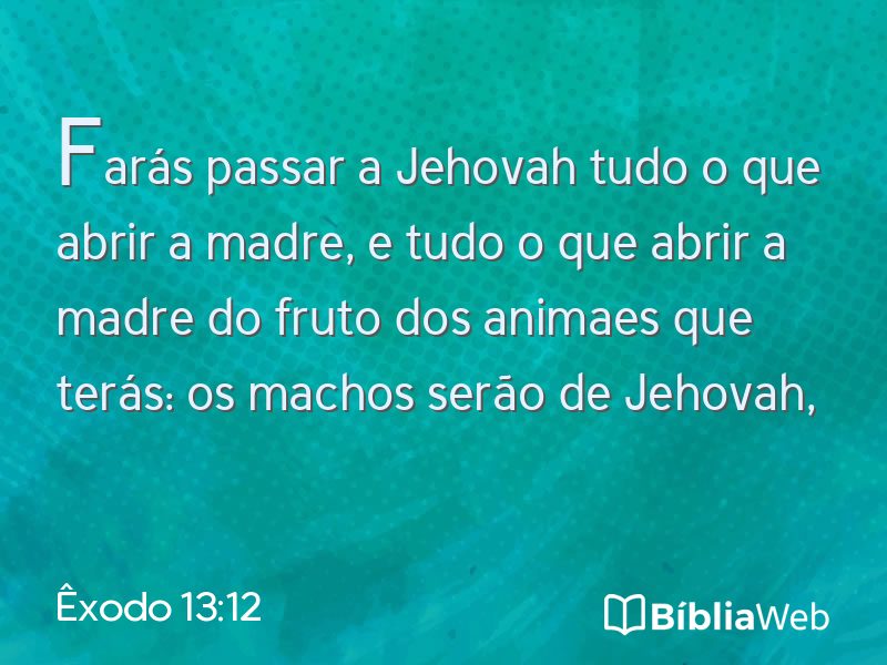 Êxodo 13:12 em imagem para compartilhar
