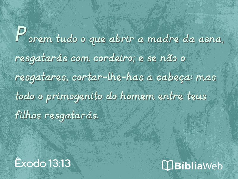 Êxodo 13:13 em imagem para compartilhar