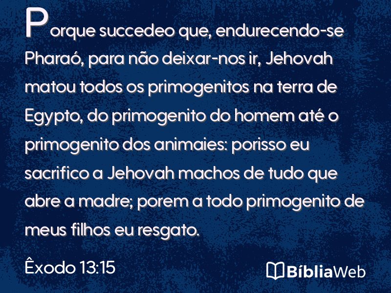 Êxodo 13:15 em imagem para compartilhar