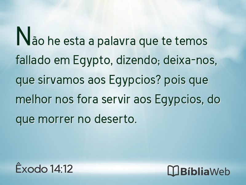 Êxodo 14:12 em imagem para compartilhar
