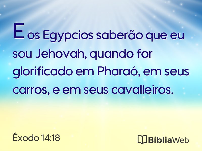 Êxodo 14:18 em imagem para compartilhar