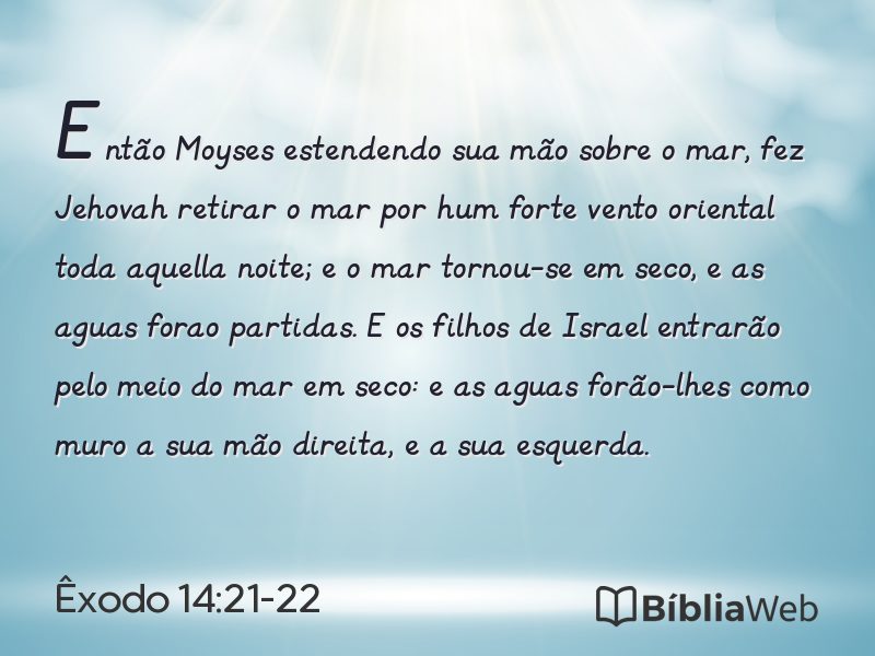 Êxodo 14:21-22 em imagem para compartilhar