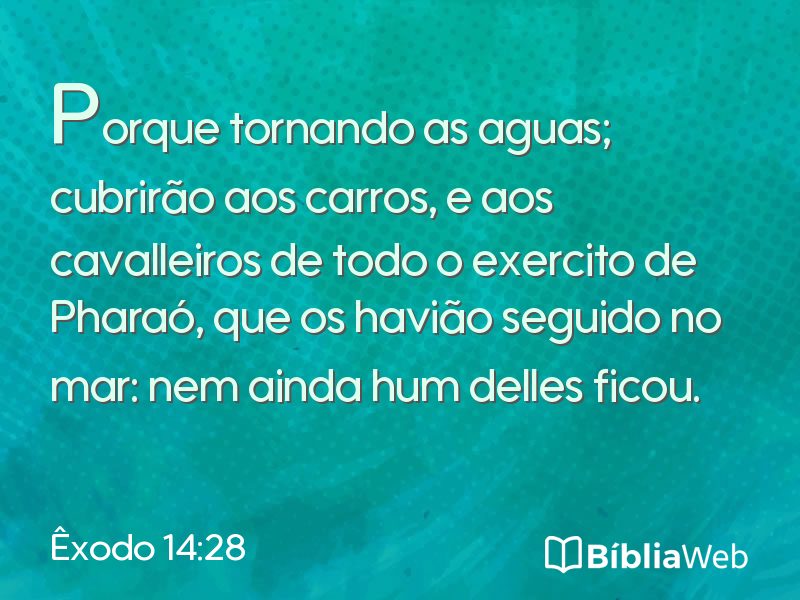 Êxodo 14:28 em imagem para compartilhar