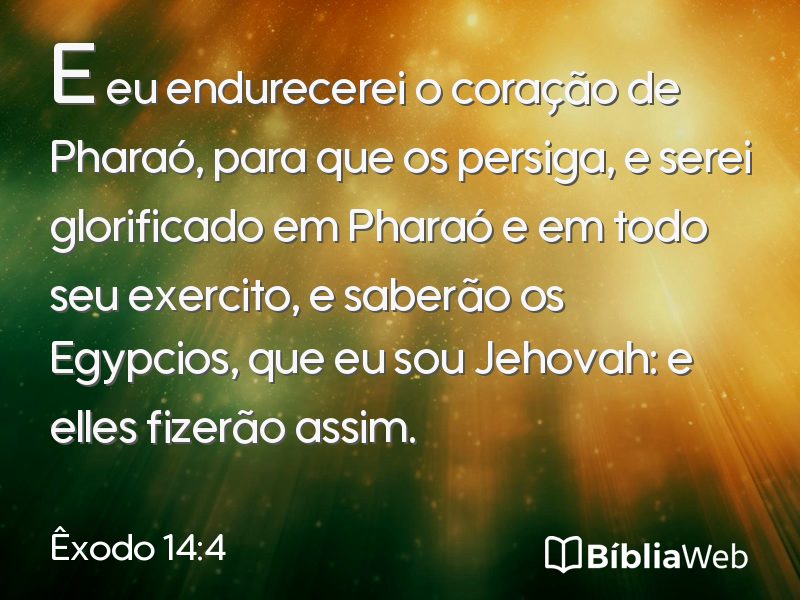 Êxodo 14:4 em imagem para compartilhar