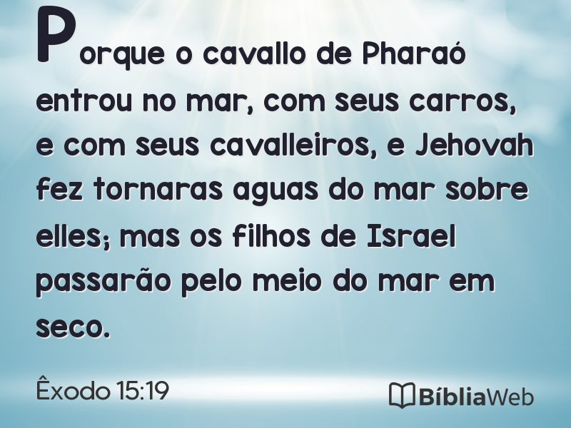 Êxodo 15:19 em imagem para compartilhar