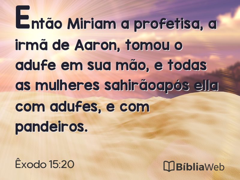 Êxodo 15:20 em imagem para compartilhar