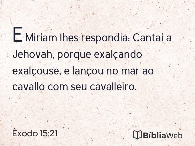 Êxodo 15:21 em imagem para compartilhar