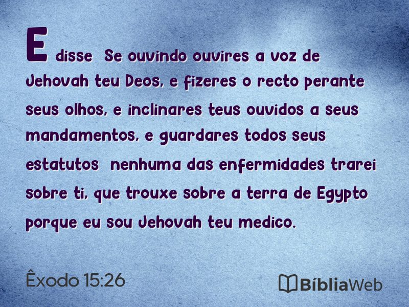 Êxodo 15:26 em imagem para compartilhar