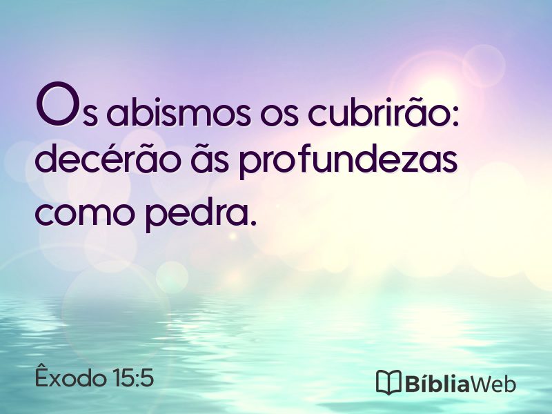 Êxodo 15:5 em imagem para compartilhar