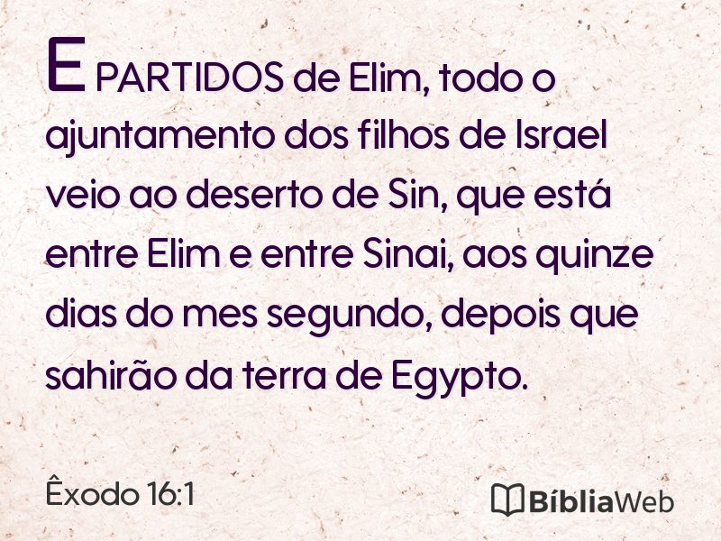 Êxodo 16:1 em imagem para compartilhar
