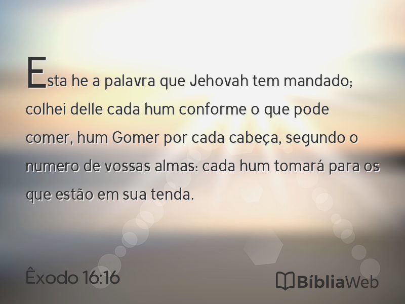 Êxodo 16:16 em imagem para compartilhar