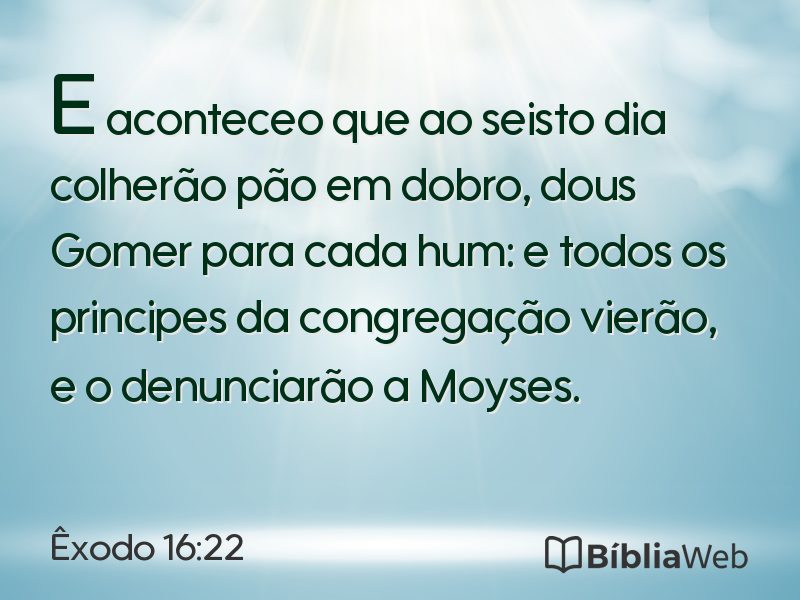 Êxodo 16:22 em imagem para compartilhar