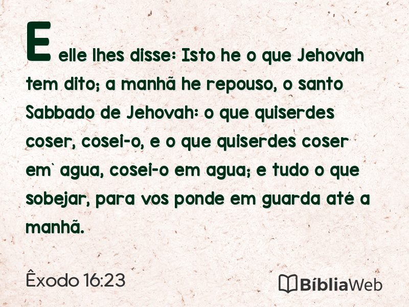 Êxodo 16:23 em imagem para compartilhar