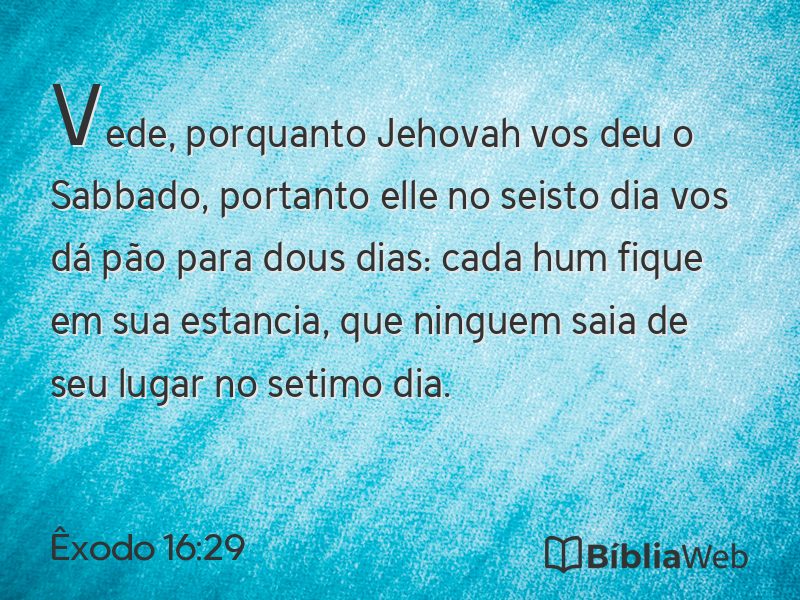 Êxodo 16:29 em imagem para compartilhar