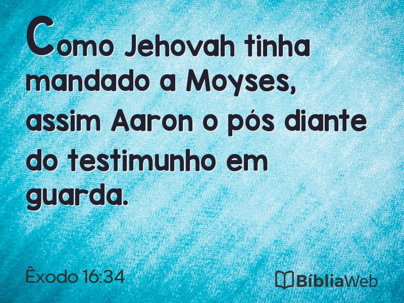 Êxodo 16:34 em imagem para compartilhar