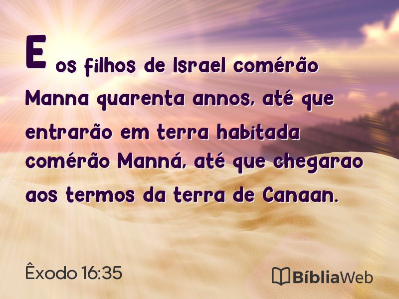 Êxodo 16:35 em imagem para compartilhar
