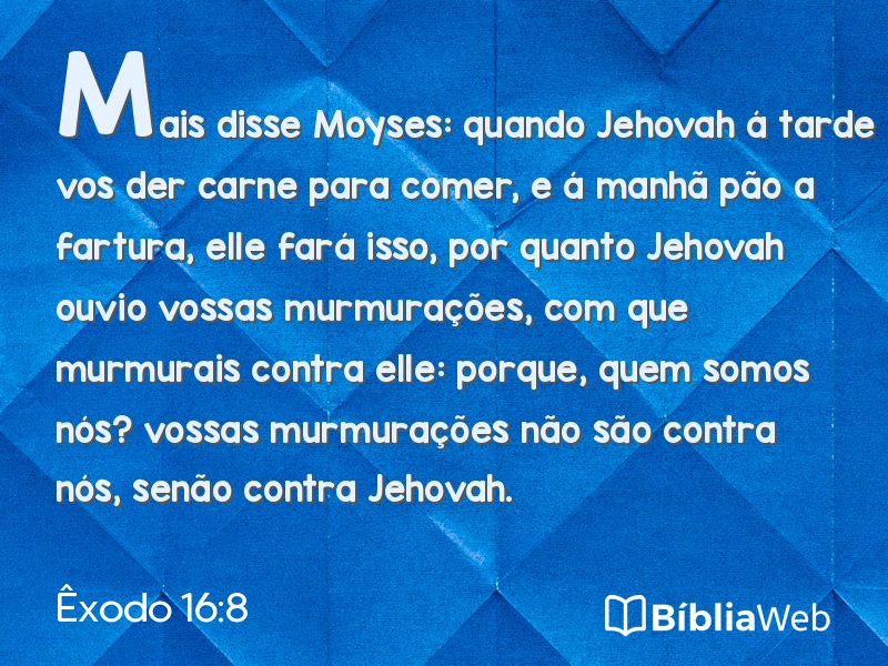 Êxodo 16:8 em imagem para compartilhar
