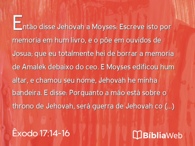 Êxodo 17:14-16 em imagem para compartilhar