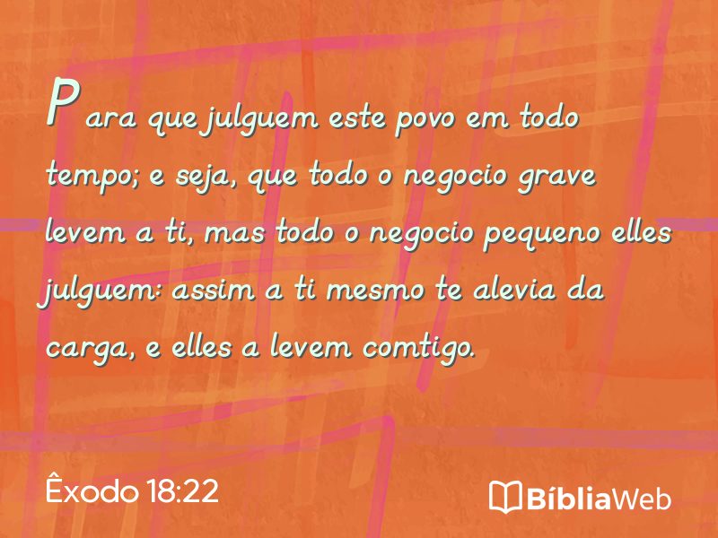 Êxodo 18:22 em imagem para compartilhar